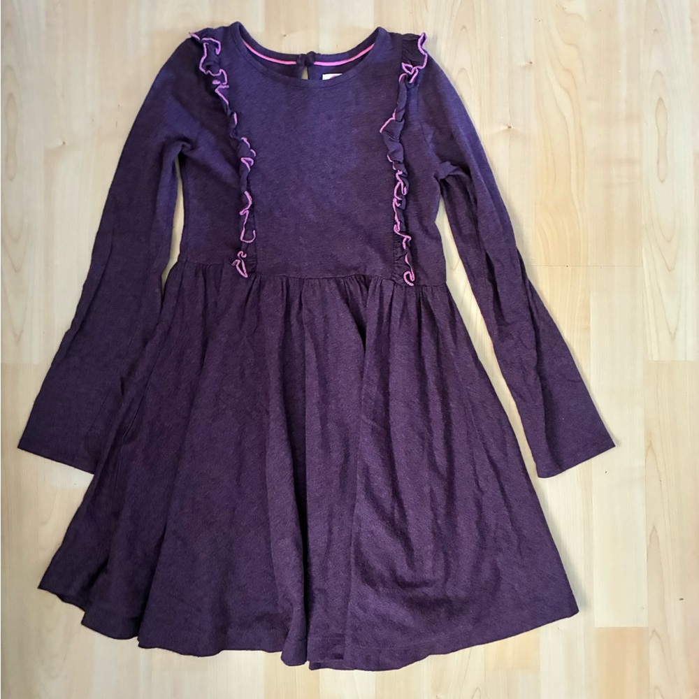 Purple Girls Dress with Ruffle Details 9-10